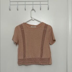 Pink Lace Trim T-Shirt